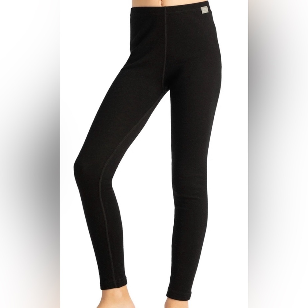 MERINO TECH Merino WOOL 250 g Midweight Leggings Black Unisex Youth Medium